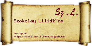 Szokolay Liliána névjegykártya